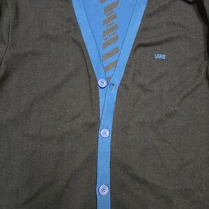 Vans Men's Blue Casual Cotton Cardigan Sz L
